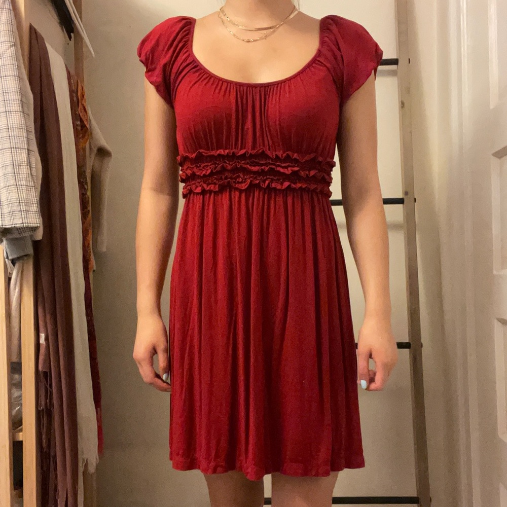 Stunning deep red summer dress